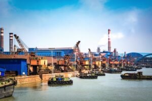 Oil refinery background