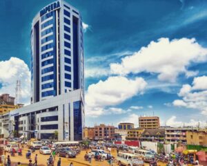 Mapeera House, the Centenary Bank Headquarters. The bank started from the bottom in 1983 as a Credit Trust of the Uganda National Lay Apostolate, transforming into a full-service commercial bank in 1993, and by 2018 had risen to become, Uganda’s second largest bank by deposits, lending, assets and profitability (PHOTO/Courtesy)