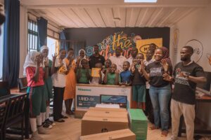 MTN Uganda hands over computers to 40 Days Over 40 Smiles Foundation in Kampala on March 06, 2025.
