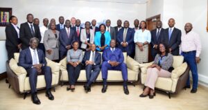 Board Chair Damoni (centre) with CE Mumba and other Senior Management leaders